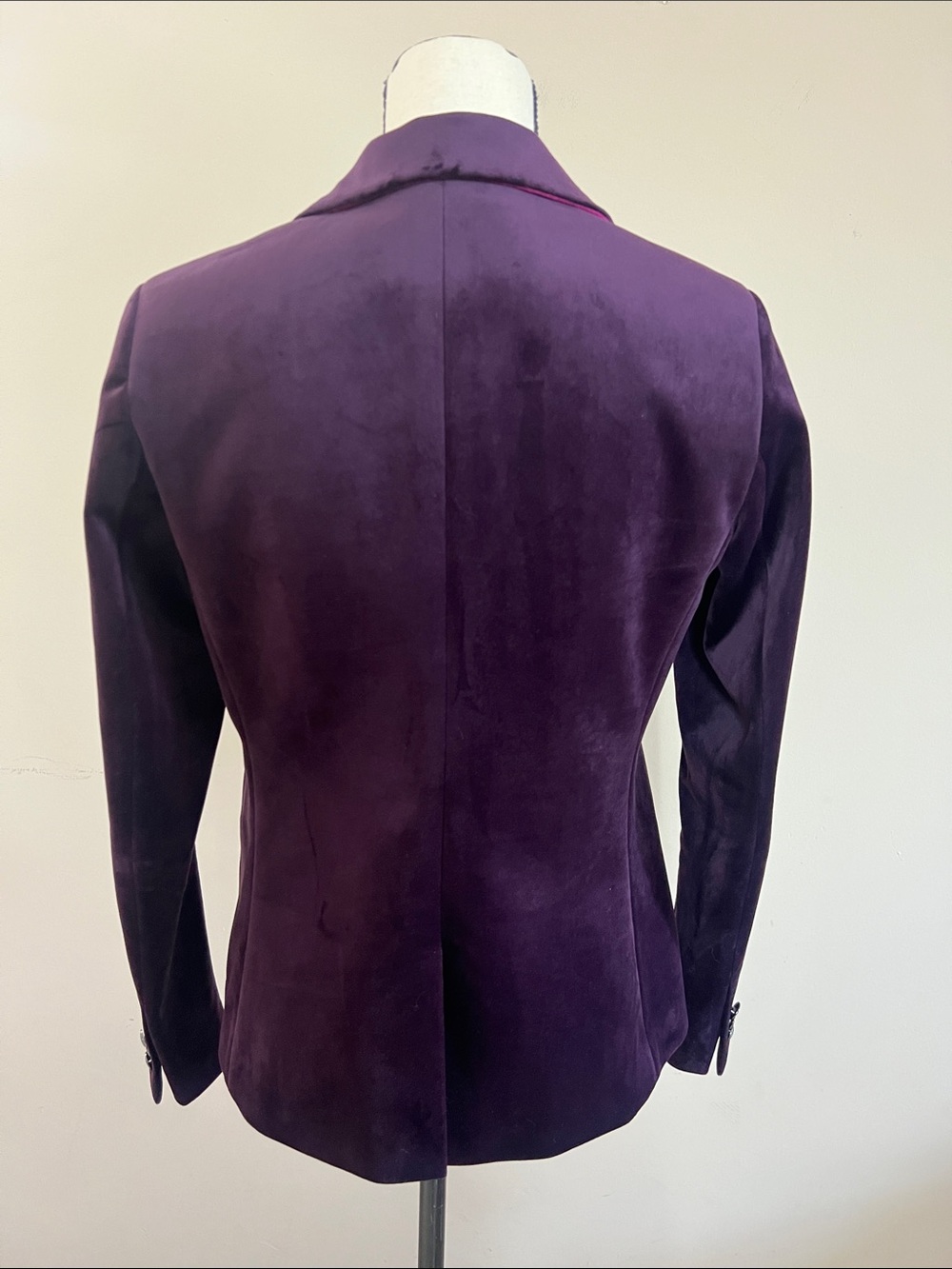 🍆👾♉️🍠Willow Glenn Women's Purple Velvet Single-Button Blazer - Picture 5 of 10